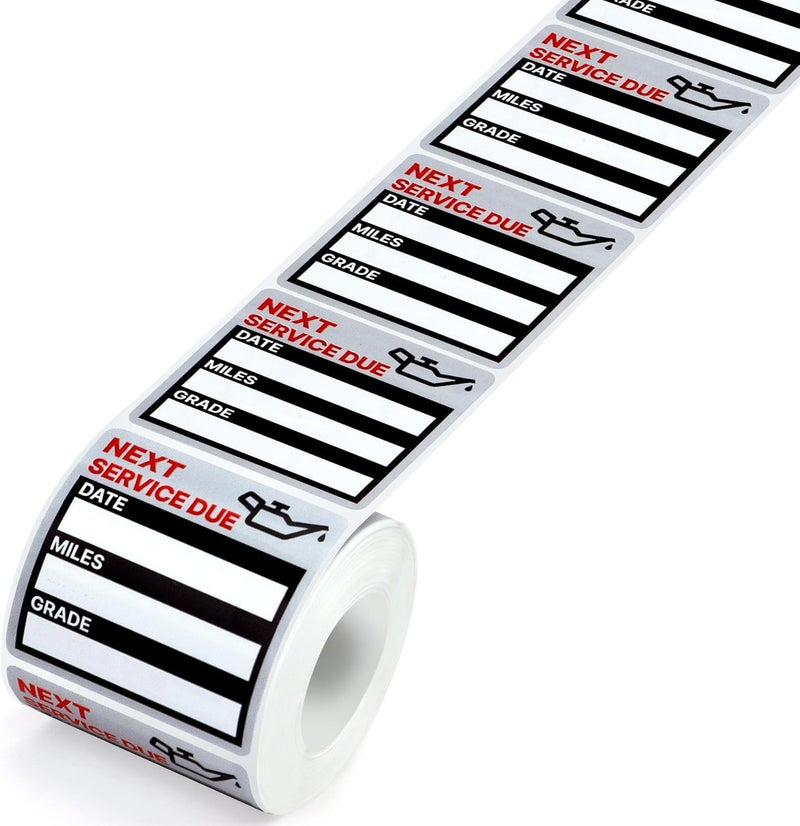 GUEER for Oil Change Stickers Vinyl 300 Pcs 2”x 2” Service Black Stickers, Easy to Write on, Easy to Peel with No Residue (Red) - Image 2
